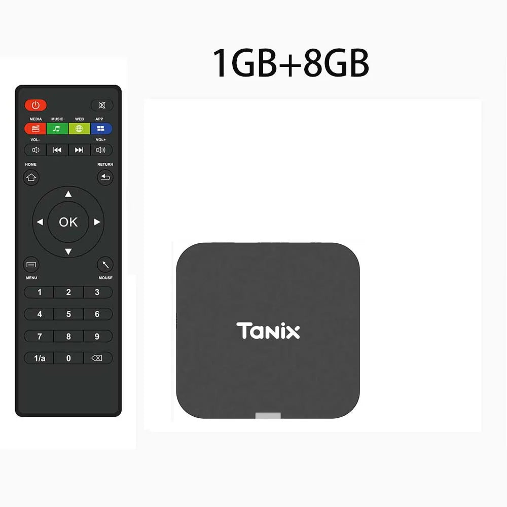 Tanix TX1 Android 10 TV Box, 4K HDR Media Player, Allwinner H313 Quad-Core, 2.4G WiFi, 8GB/16GB Storage, DC 5V/2A