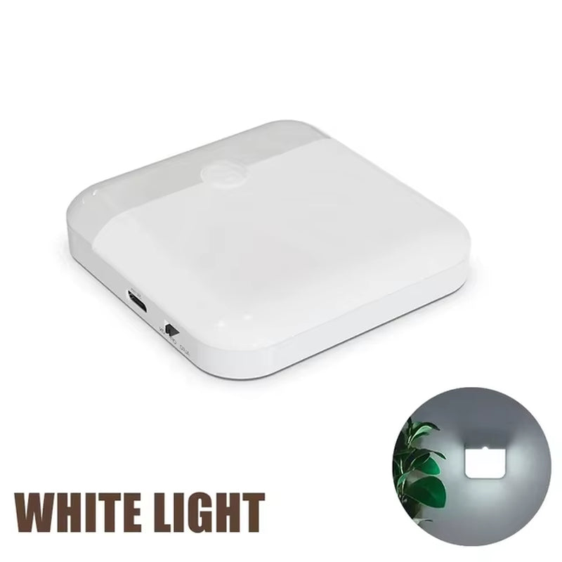 LED Motion Sensor Square Lamp with USB Type-C Charging for Bedroom, Kitchen, Stairway, Hallway, Wardrobe, and Cupboard Lighting